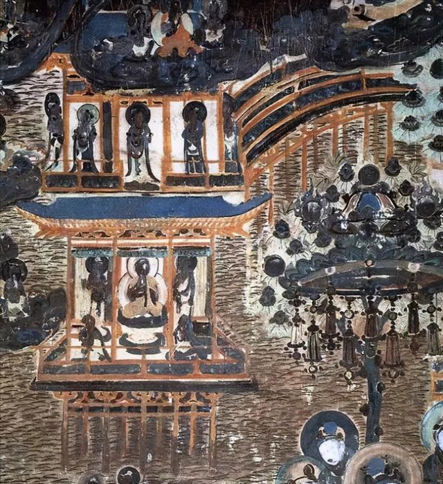 图14、二层阁檐下带昂斗栱 第 205窟 初唐