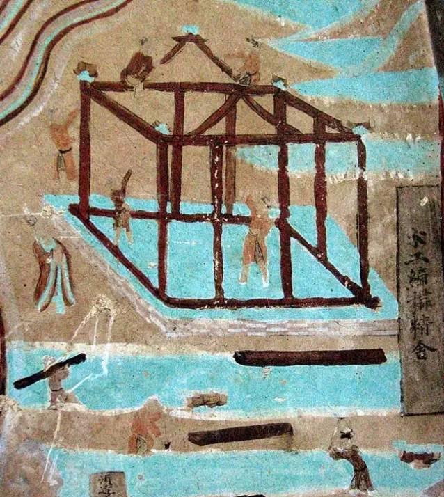 图40、修建佛寺图 第454窟 宋代