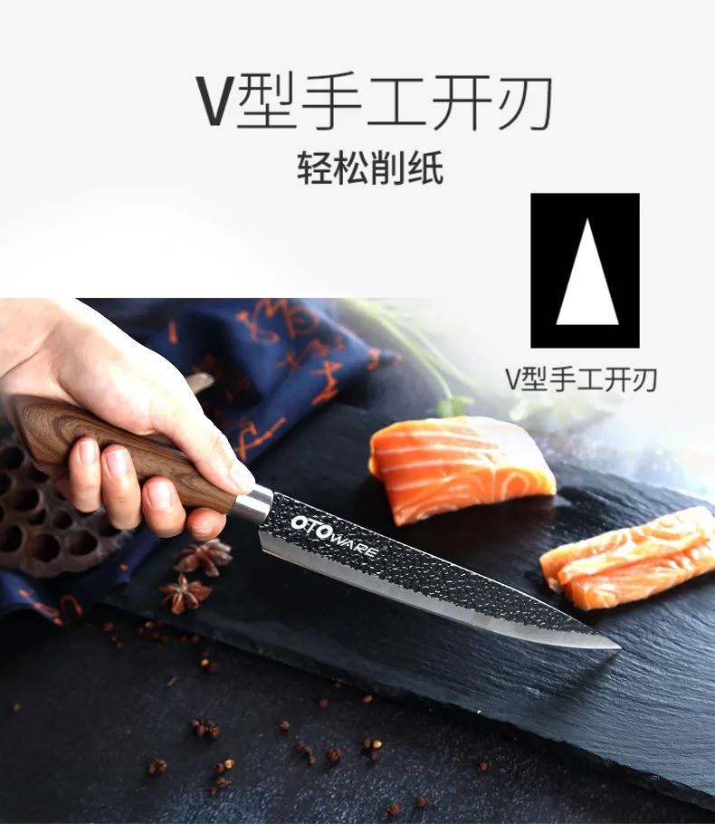 79元入手大马士革钢五件刀具,一秒断骨离筋,切肉像切黄瓜