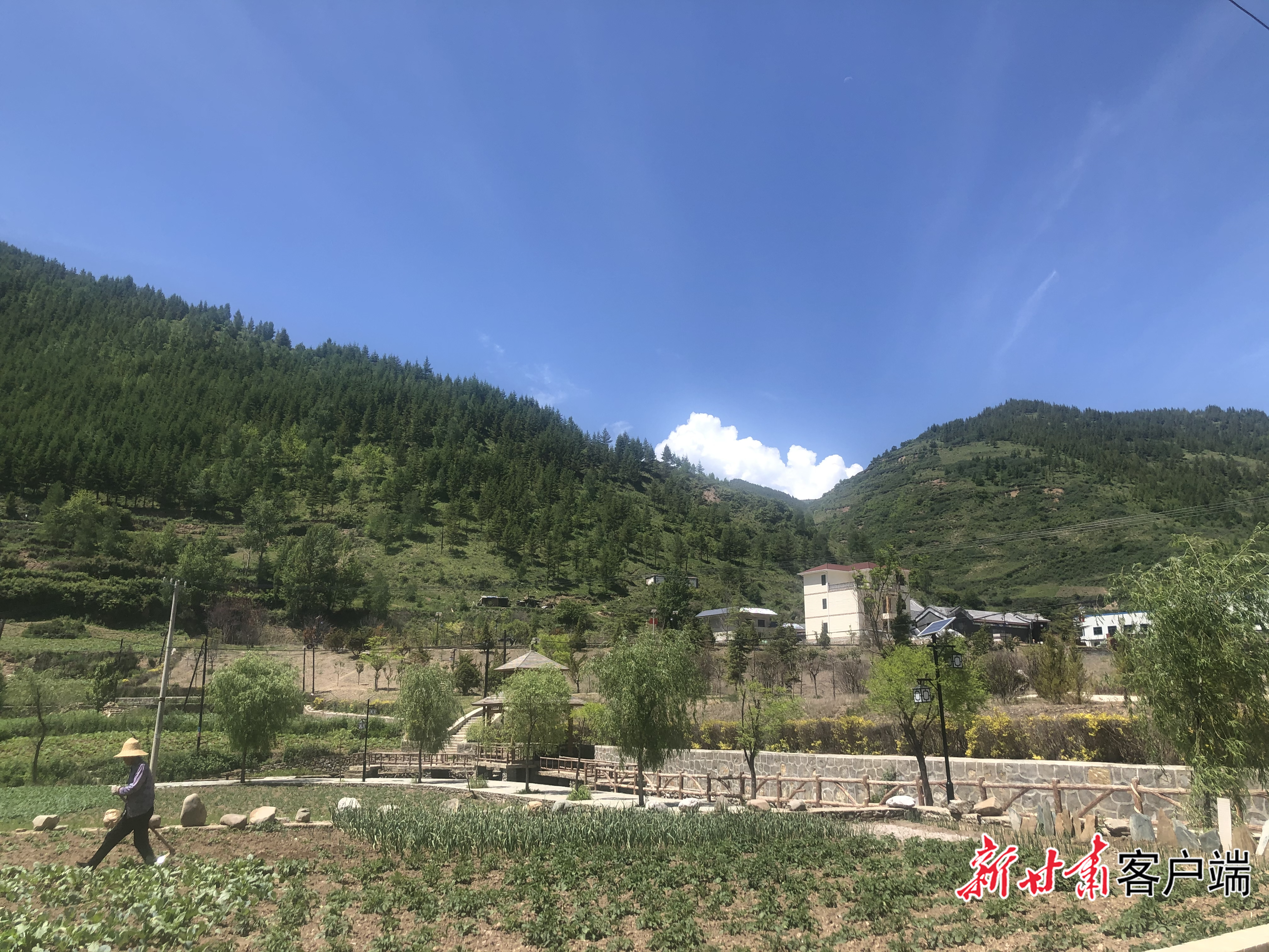 环境优美的玉岗村 新甘肃·甘肃日报记者 刘成 摄