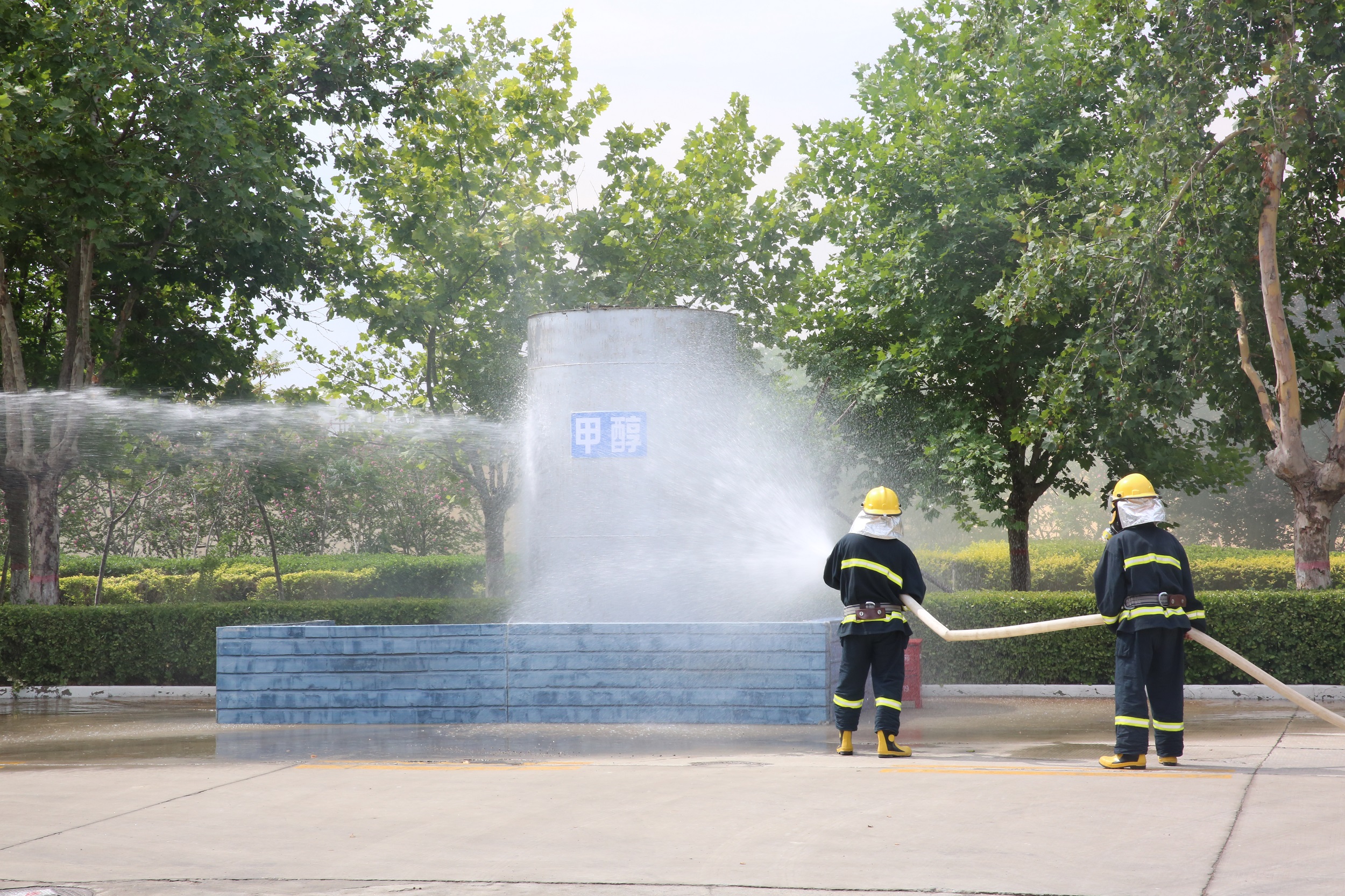 石家庄水务集团桥东污水处理厂应急演练现场