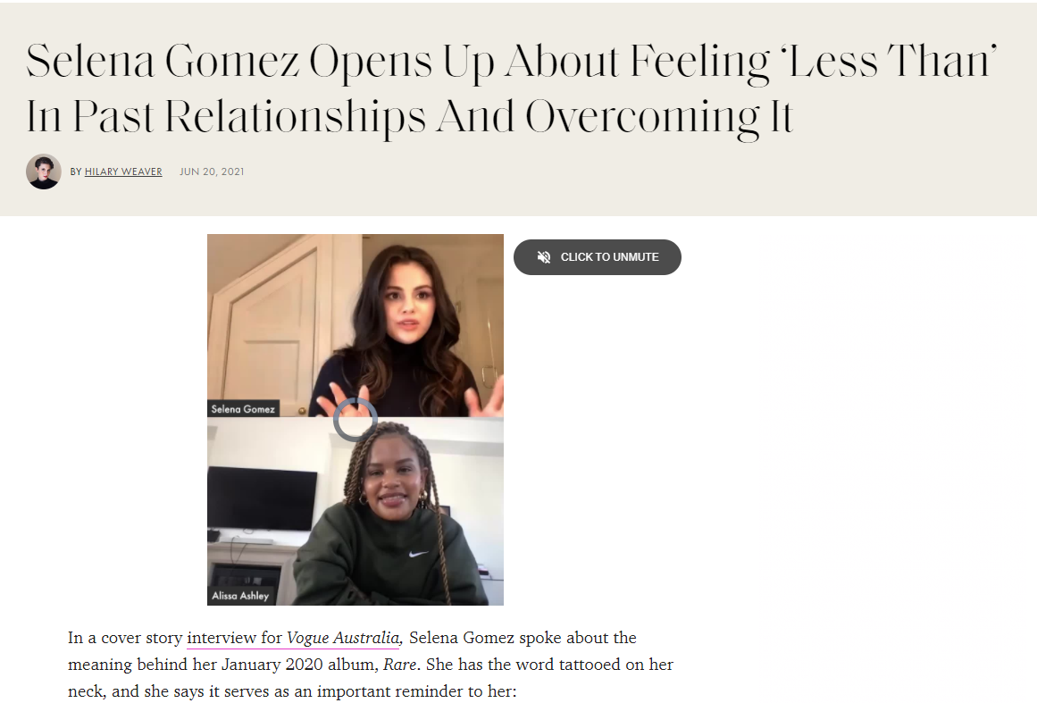 Selena talks about her relationship experience, self-identification and her previous boyfriends "never felt equal"