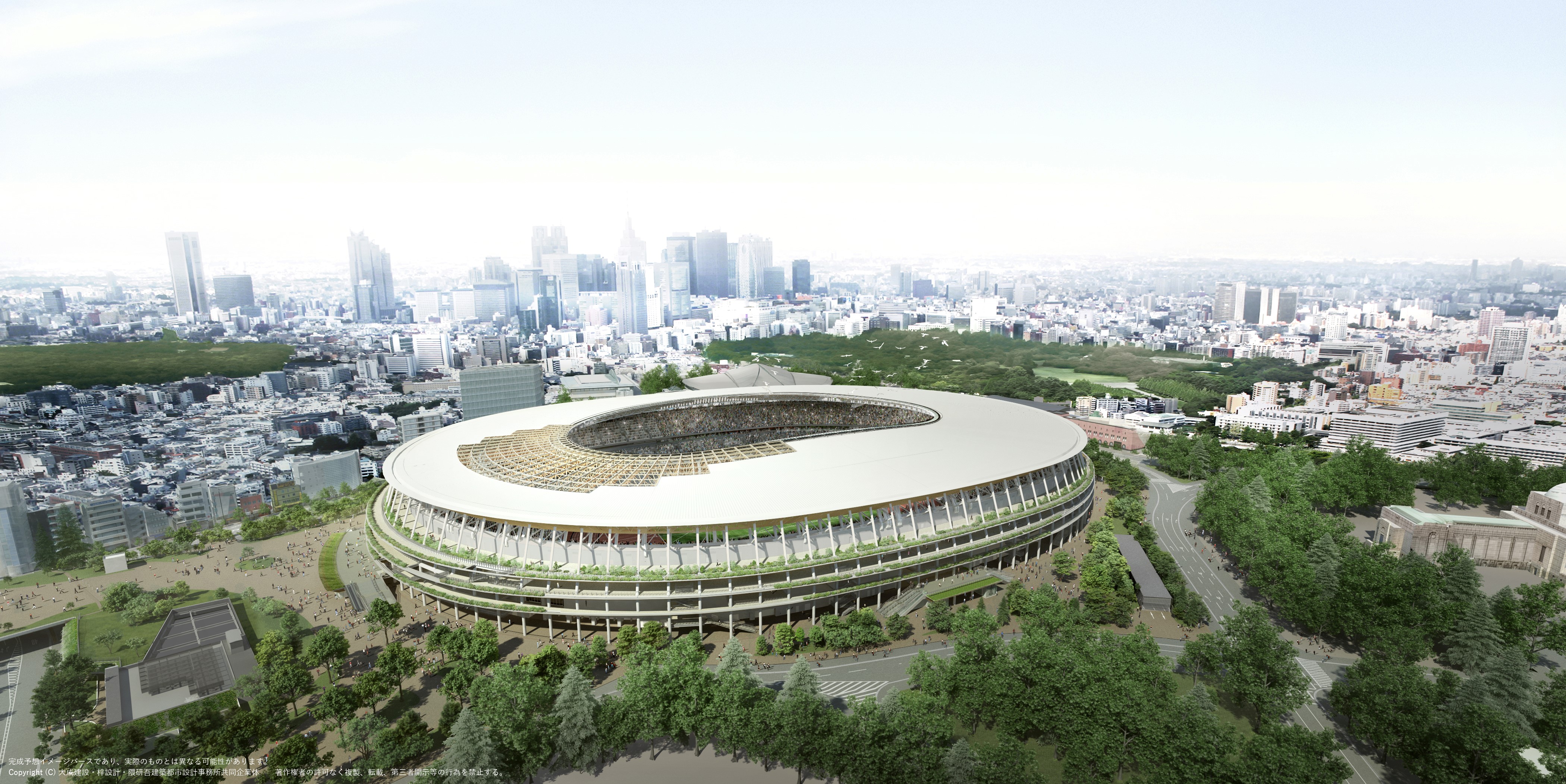 隈研吾设计的新国立竞技场。东京观光官方网站