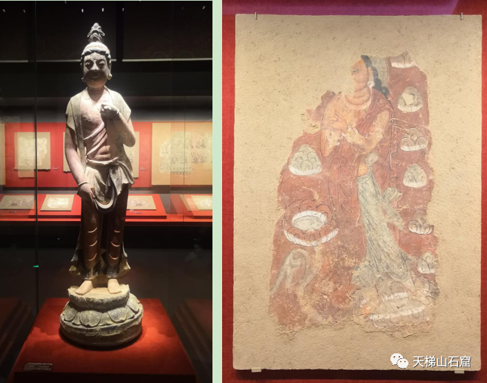 修复后的武威天梯山石窟搬迁彩塑和壁画（现陈展于武威市博物馆 蔡建宏/摄影）