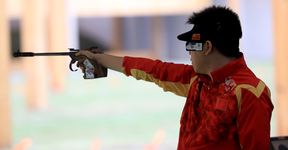 2016年里约奥运会,男子50米手枪资格赛场上的庞伟