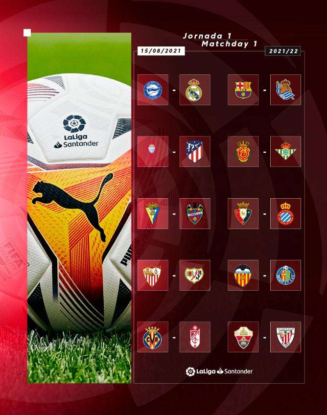 西甲新赛季赛程出炉!国家德比先客后主 武磊情人节战巴萨