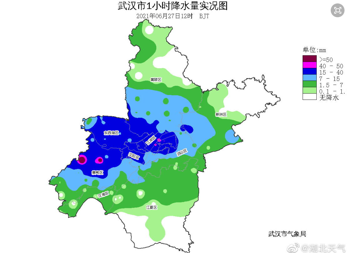 (@湖北天氣)【12:45】據@湖北天氣,蔡甸區嵩陽大道多處路段出現了積水