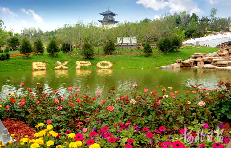 2021年7月4日拍摄的位于河北省唐山市开平区的唐山园博园一角。河北日报记者杜柏桦摄影报道