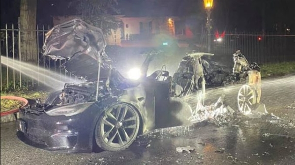 特斯拉Model S Plaid全球首着 100万当场烧没!亿万富豪死里逃生