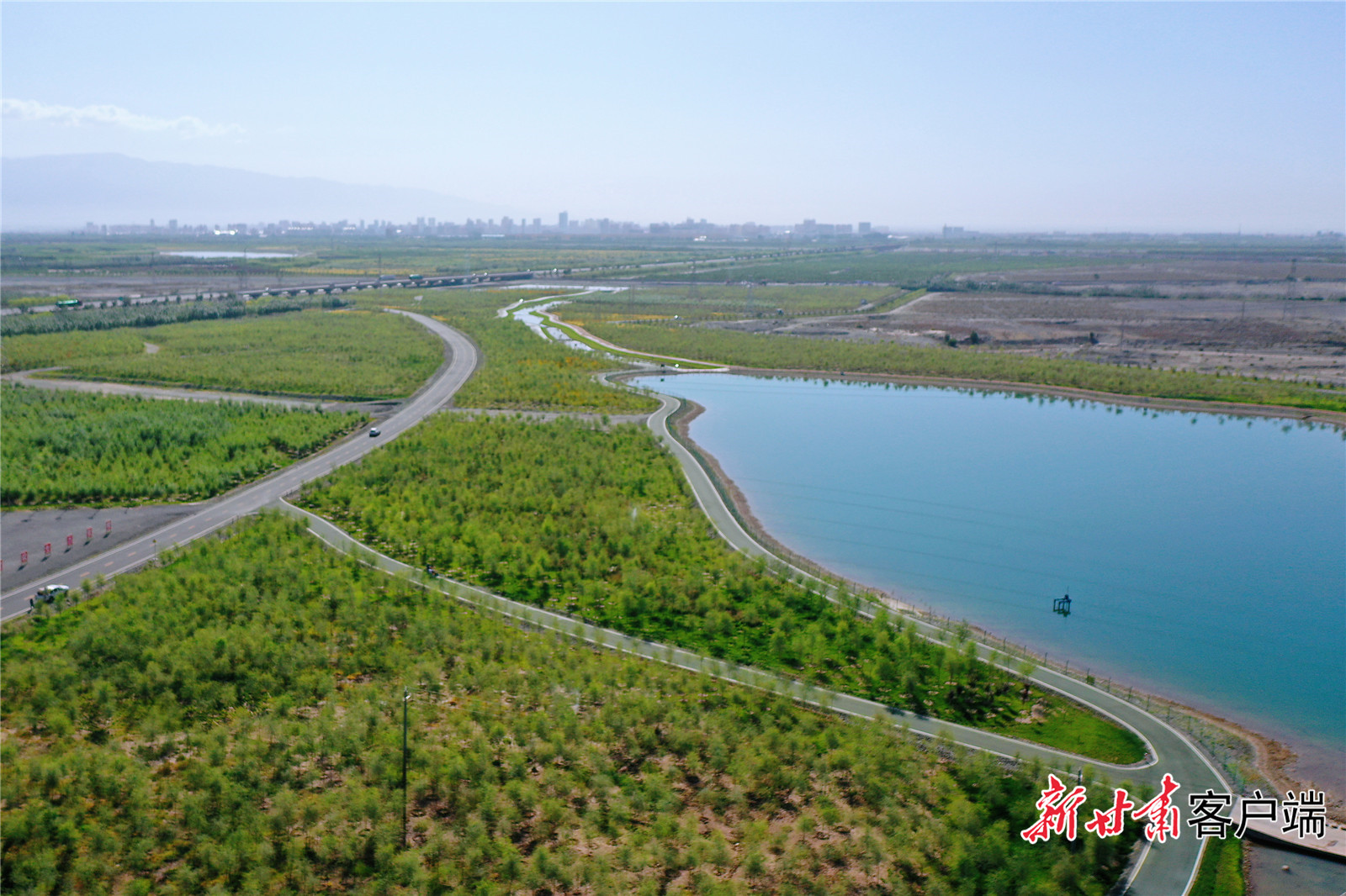 鸟瞰张掖城市森林公园 新甘肃&middot;每日甘肃网记者 王昱钧 摄