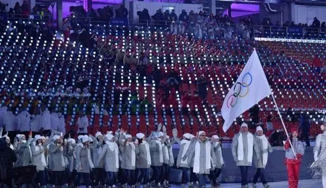 奥运开幕式上的俄罗斯代表团成员