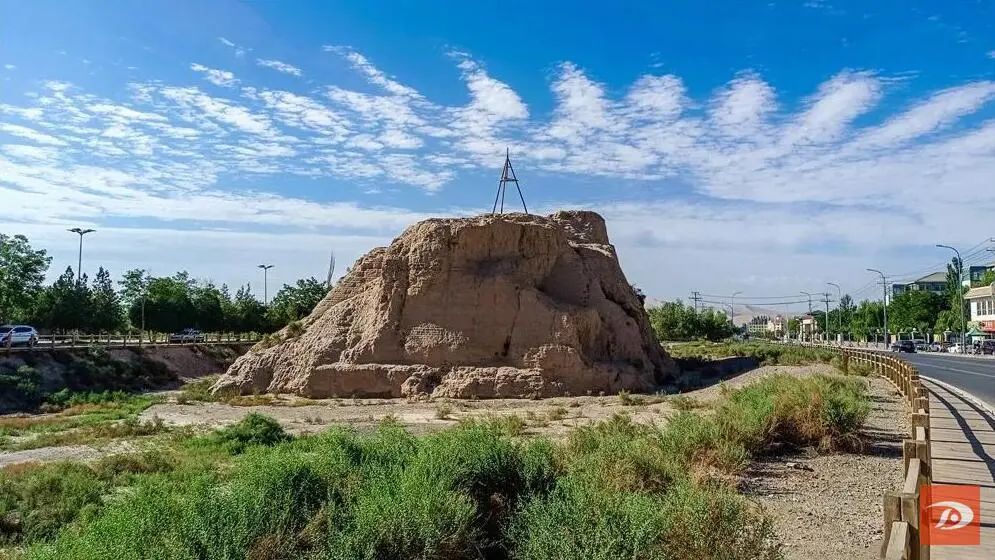 敦煌沙州郡城遗址公园披"绿装" "美丽容颜"引人驻足