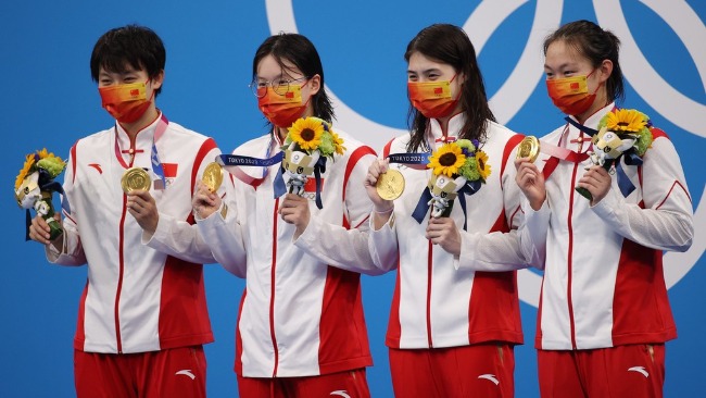第14金+打破世界纪录！中国4朵金花夺游泳接力冠军