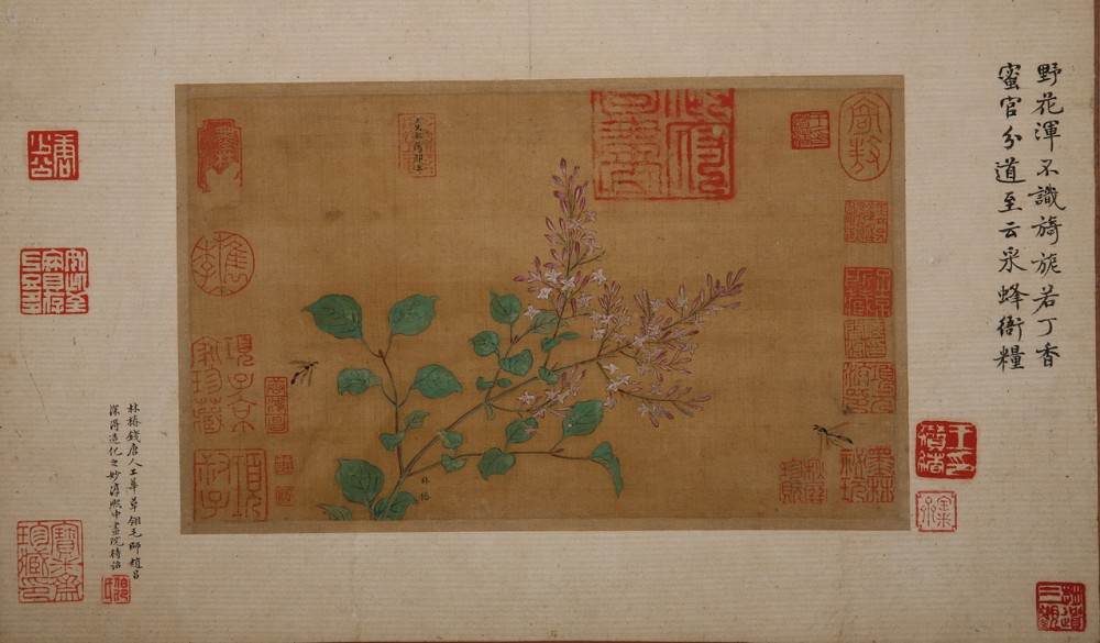 南宋《杂景院画》册之 林椿 《丁香黄蜂图》