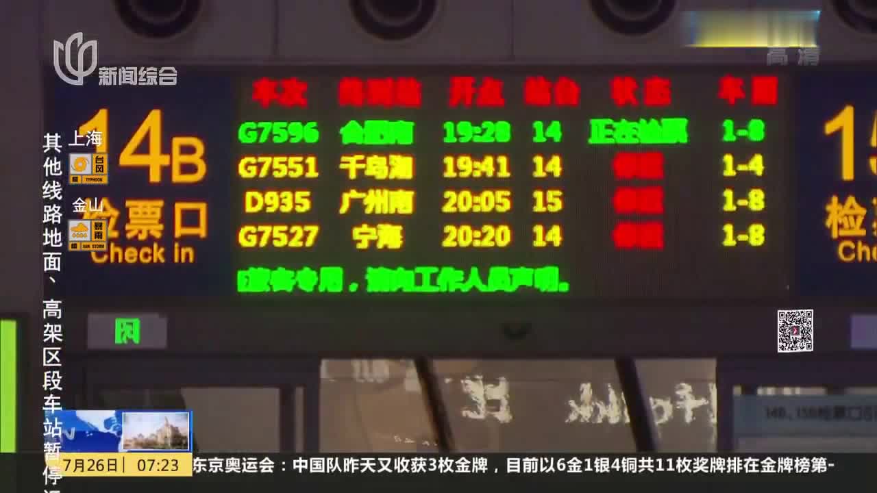 虹桥火车站：所有方向至上海列车全部停运 现场无大批乘客滞留