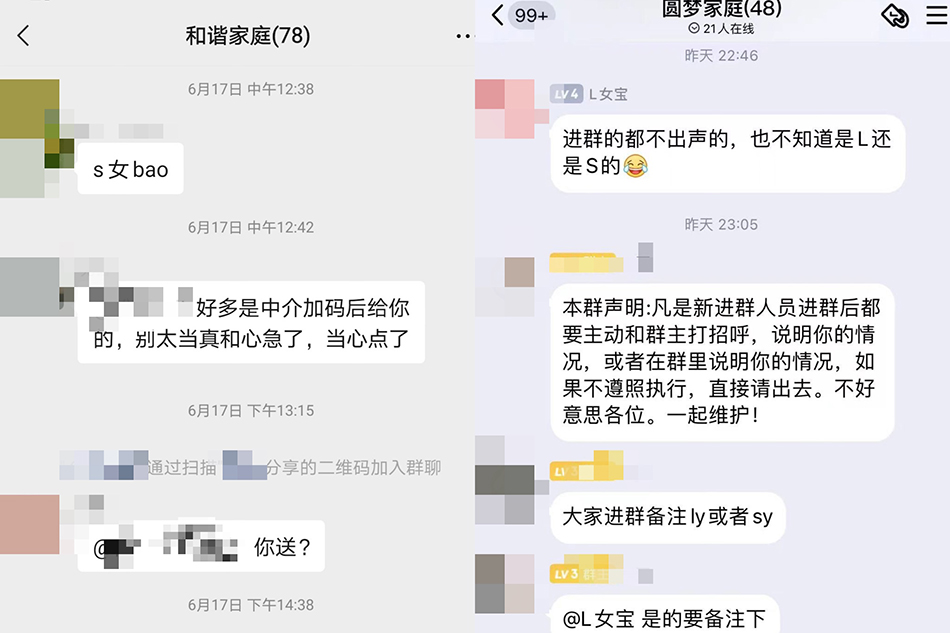 一些出售孩子的微信和QQ群