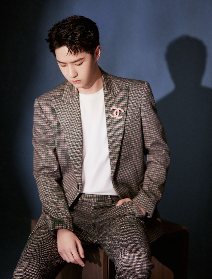 王一博24岁生日写真大片 简约格纹西装干练沉稳