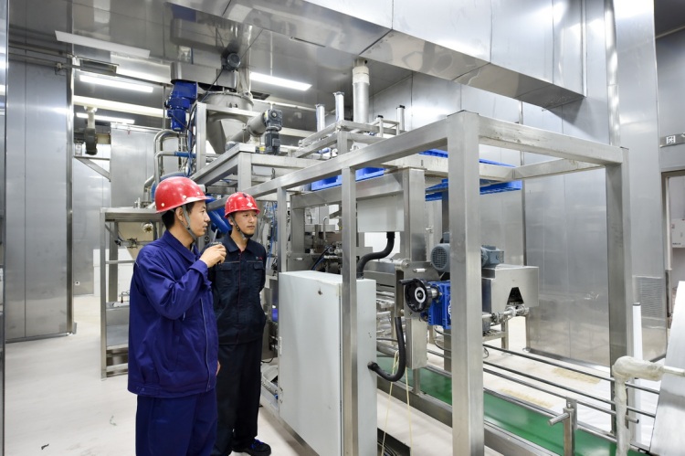 2021年7月28日， 曹妃甸区河北吉诚新材料有限公司员工在洁净厂房内调试设备。河北日报记者 赵杰 摄影报道