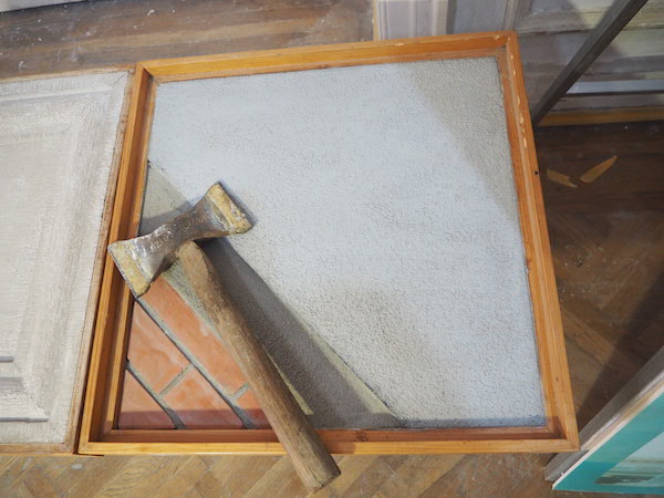 斩假石工艺展示 澎湃新闻记者 拍摄