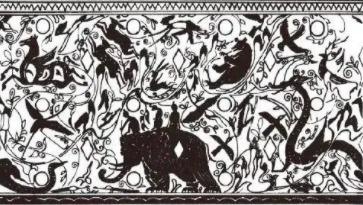 图5：河北定县西汉墓出土铜车饰图像摹本