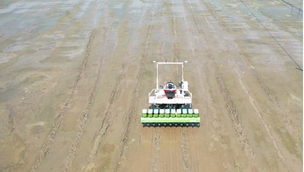 (长沙望城区无人农场水稻直播作业.图:刘毅)