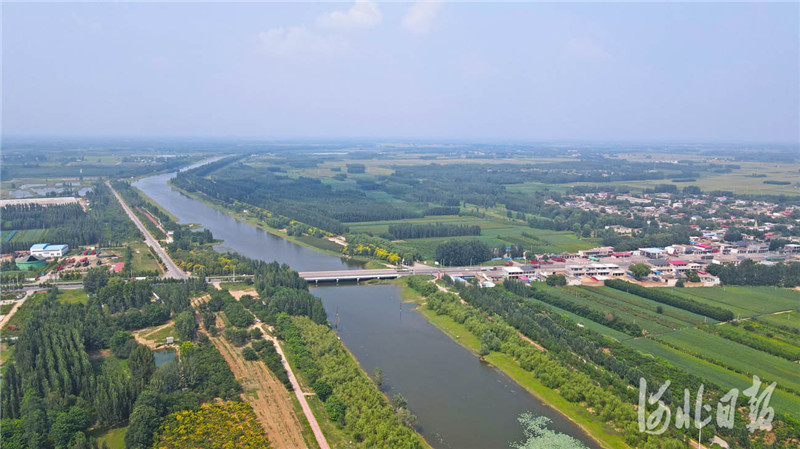 2021年8月16日,航拍河北省威县美丽的金沙河景观带.