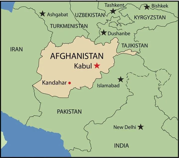阿富汗的位置图片