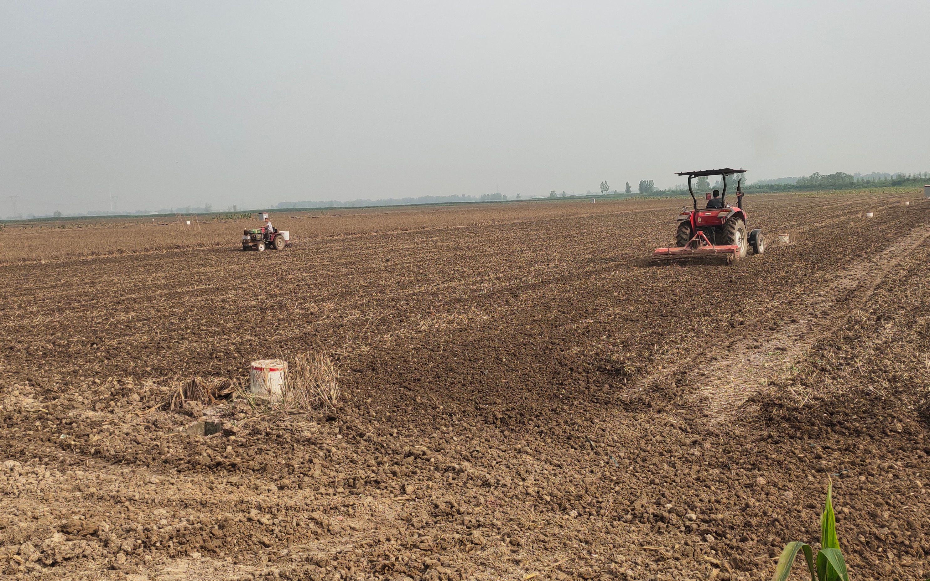 8月初,排涝结束,前邵村开始旋耕土地受访者供图