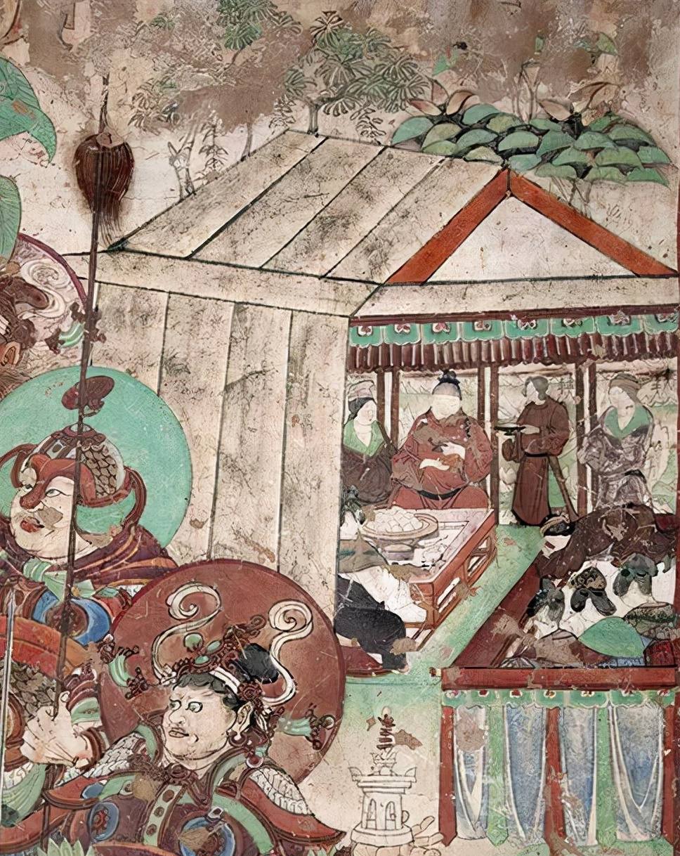 图十二：榆林窟第25窟-北壁-藏汉婚礼图