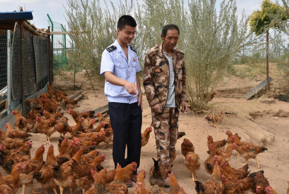 税务干部前往八步沙林下经济养殖专业合作社调研