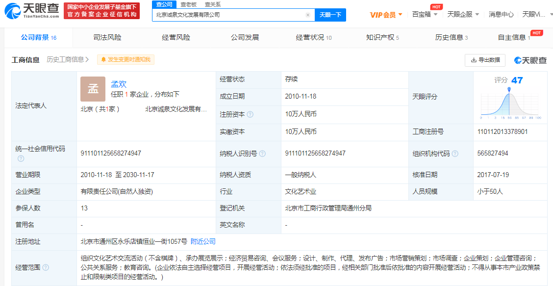 天眼查截图