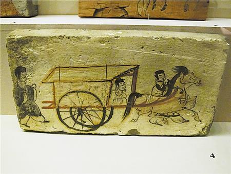 高台县博物馆藏的魏晋彩绘车马出行图壁画砖