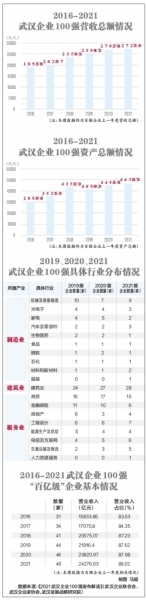数据来源：《2021武汉企业100强发布解读》（武汉企业联合会、武汉企业家协会、武汉发展战略研究院）