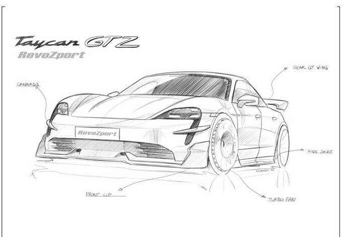 配911gt3同款大尾翼保时捷taycan推出改装套件造型更激进