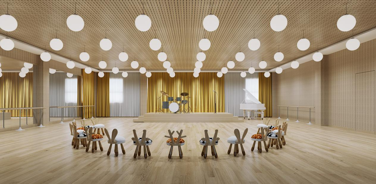 幼儿活动室,盥洗室,图书室,美术室,科发室,音体室及木工坊等特色部室