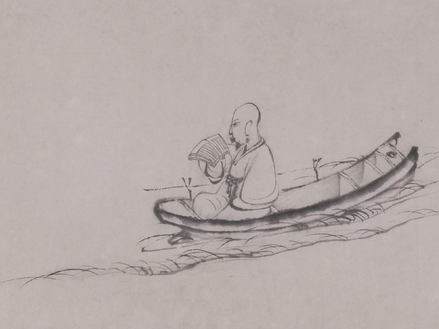 清 石涛 《人物故事图》卷 纸本墨笔