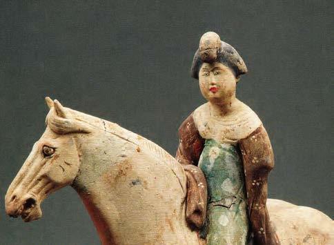 出土于陕西省西安市唐金乡县主墓的骑马女俑（西安市文物保护考古所，王自力，孙福喜.唐金乡县主墓[M].北京文物出版社,2002.）