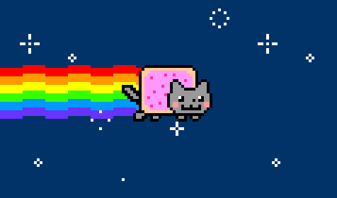 价值59 万美元的NFT《Nyan Cat（彩虹猫）》GIF，图源艺术星空