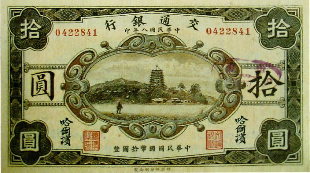 哈尔滨分行发行的国币大洋券