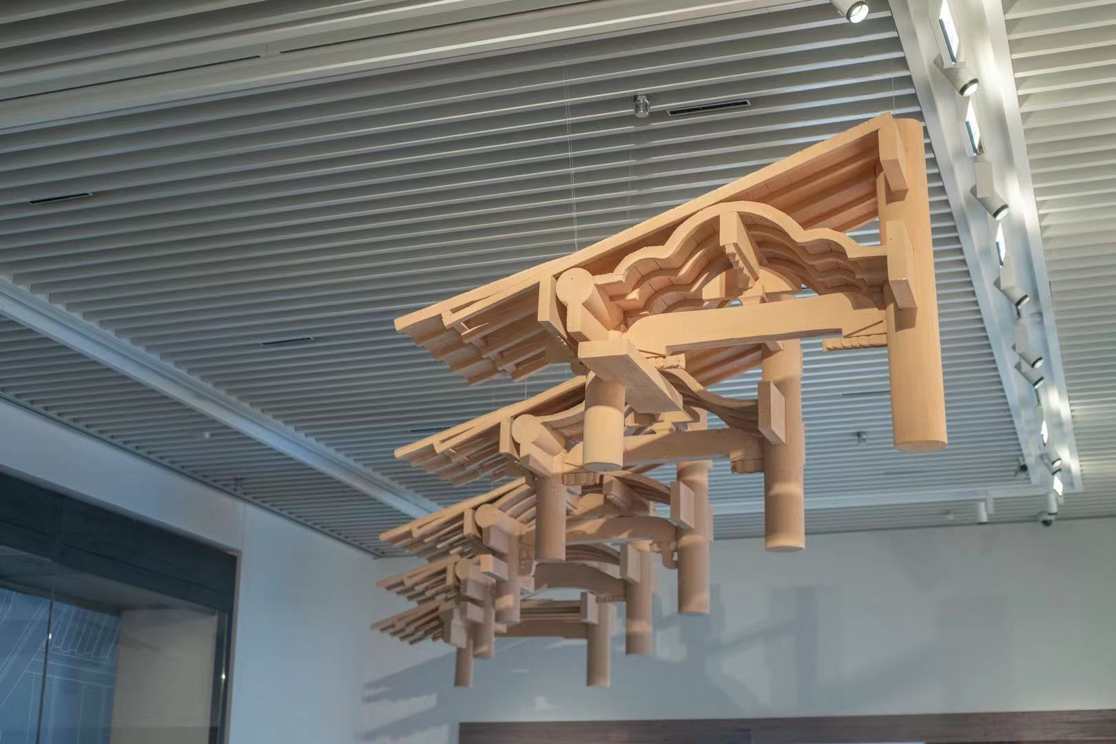 展厅现场，轩架模型