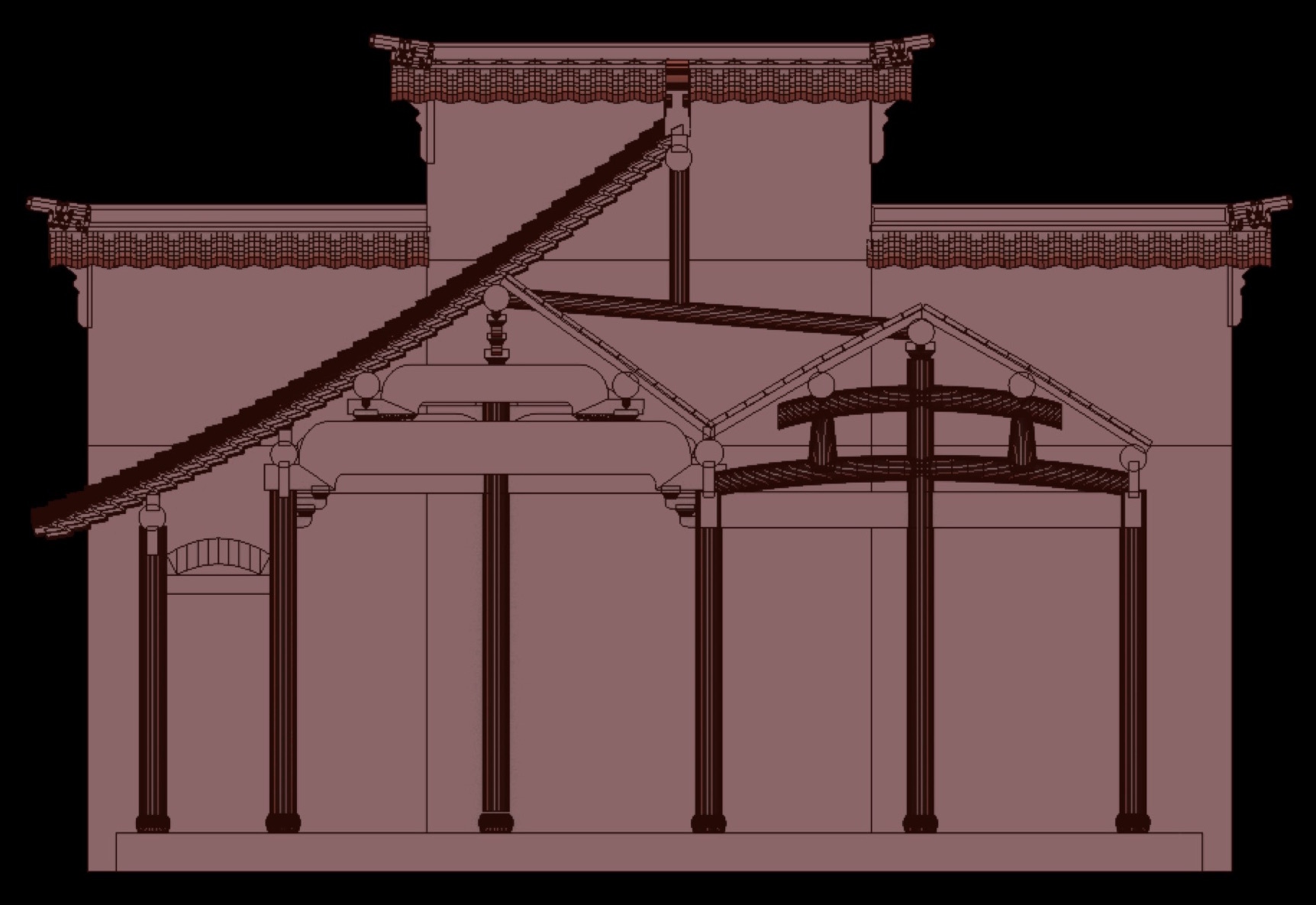 惠和堂 三山屏风墙(模型)