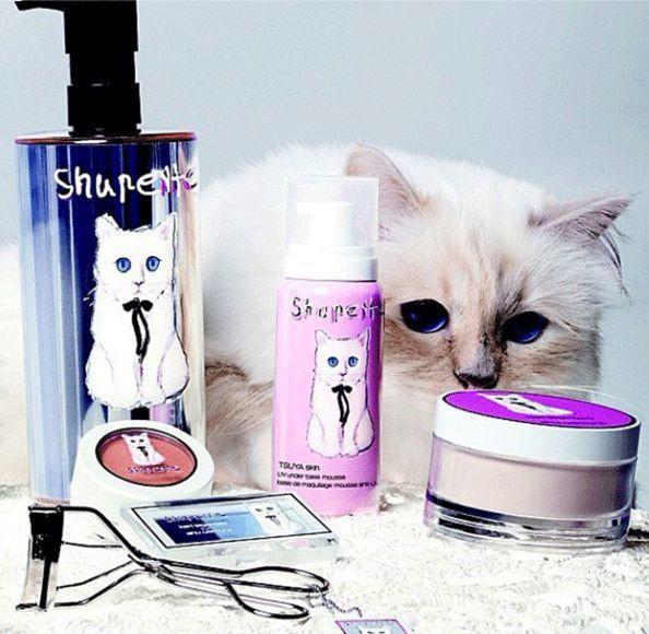 Karl Lagerfeld 的猫咪 Choupette 与植村秀联名大片