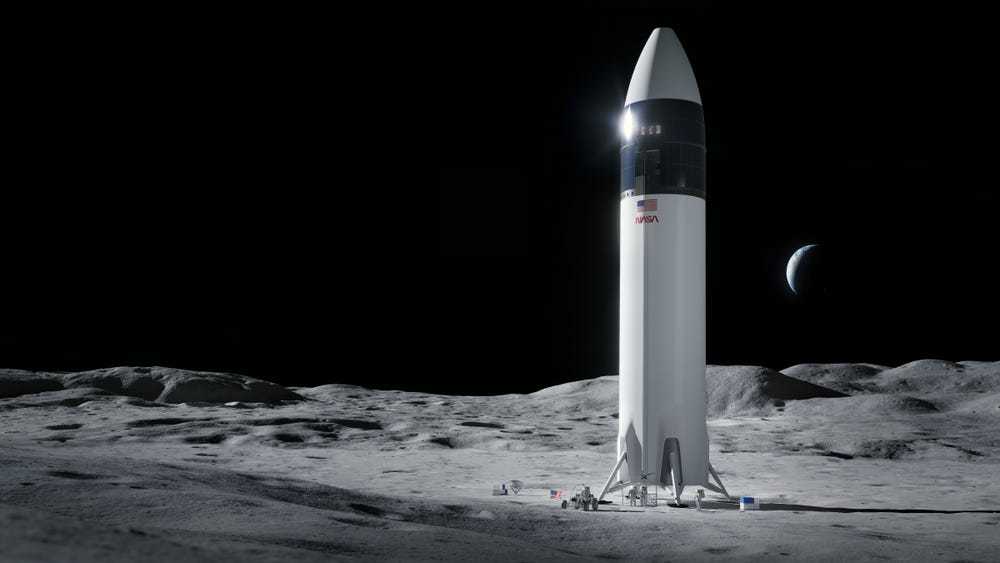SpaceX月球着陆器渲染图