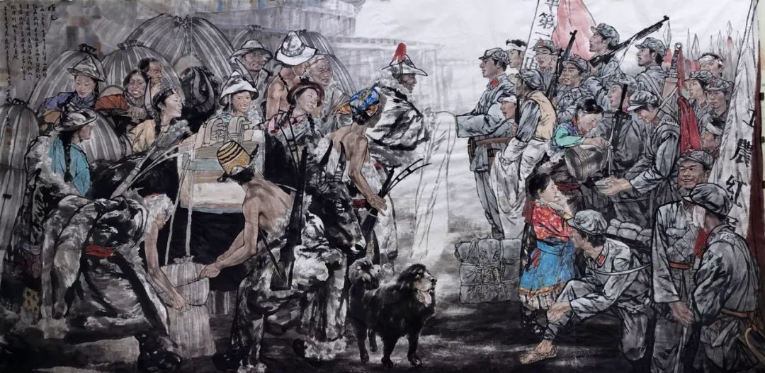 【曙 光】 设色纸本 500x250cm 2021年