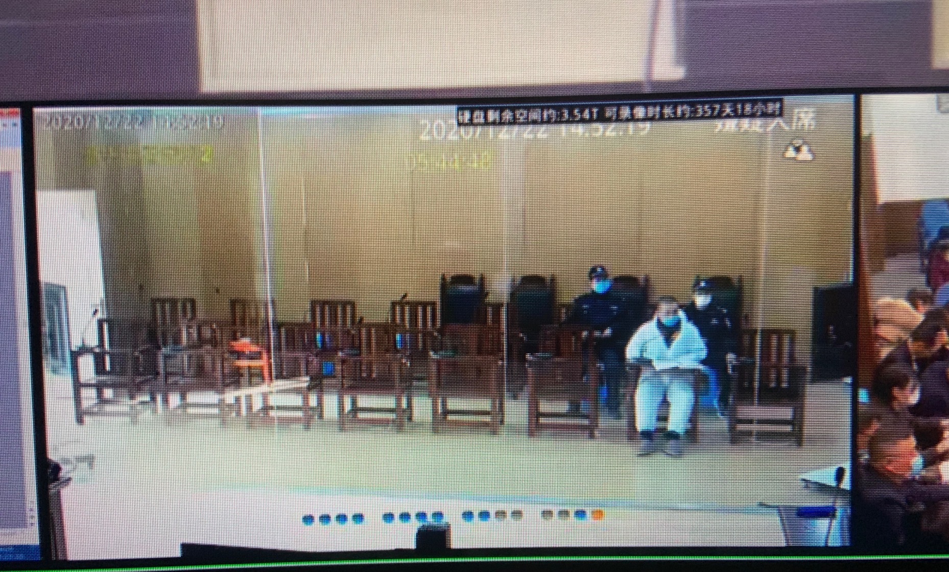庭审中的吴承泽，第一财经记者摄于2020年12月