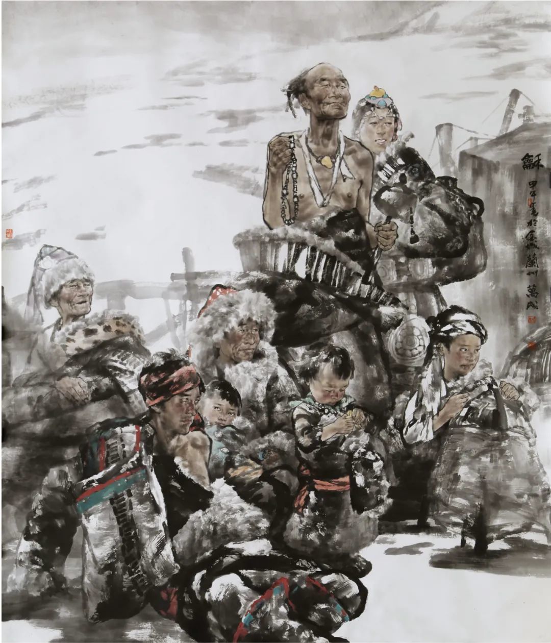 【风 和】 设色纸本 175x200cm 2012年 入选第十二届全国美术作品展