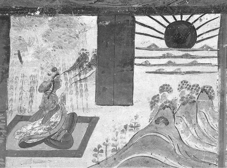 敦煌莫高窟壁画 望日 （盛唐）