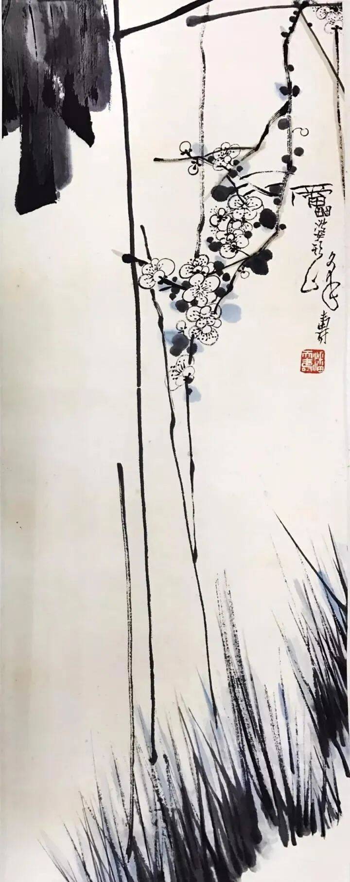 潘天寿《梅花》潘天寿《春色图》潘天寿《无边春色》潘天寿《梅鹤》