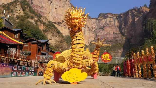 5万多根玉米搭成69米金龙龙嘴还能吐仙气