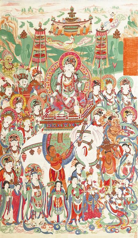 普贤菩萨图 中唐159窟 常沙娜临摹